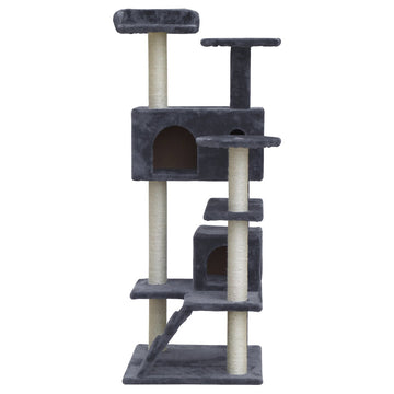 i.Pet Cat Tree 134cm Trees Scratching Post Scratcher Tower Condo House Furniture Wood Grey i.Pet